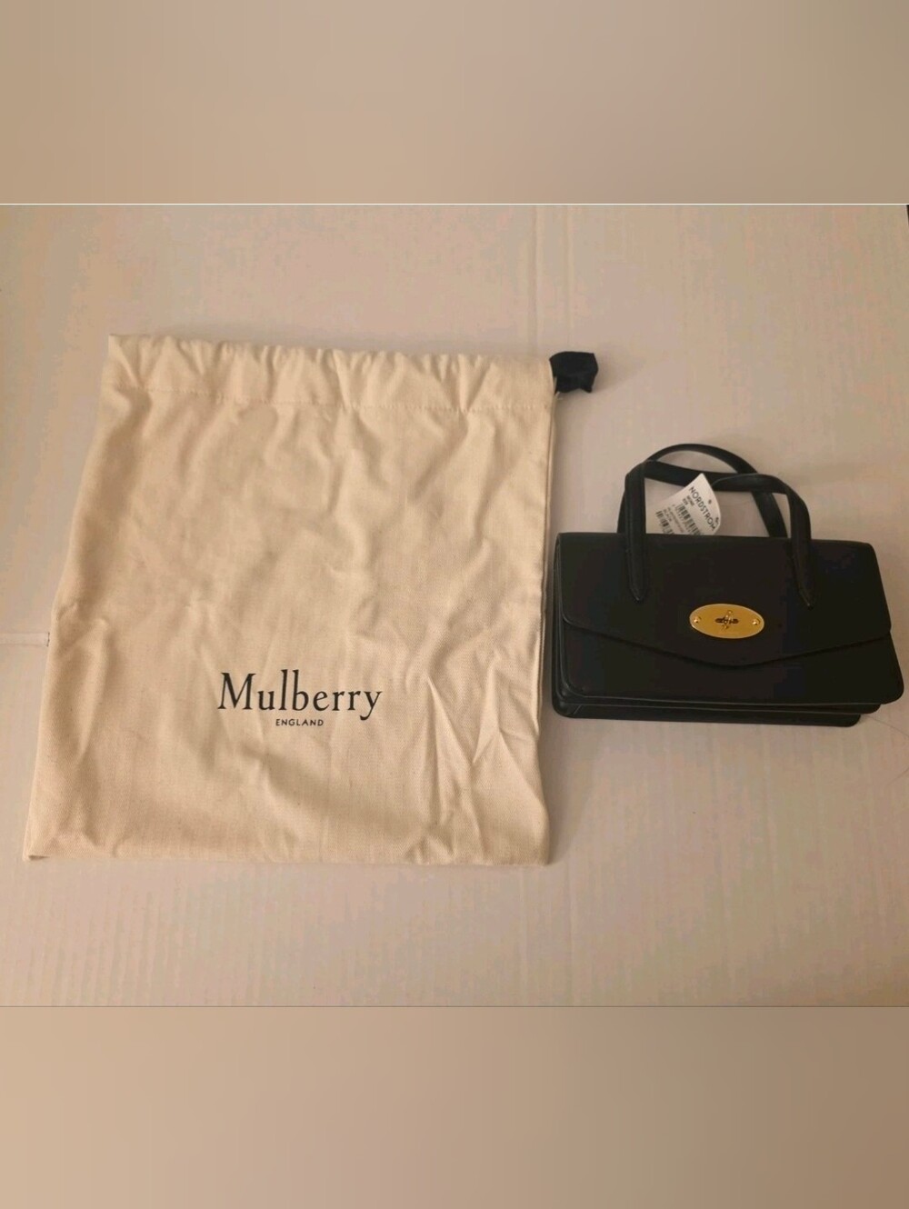 NWT Mulberry Small Darley Top Handle Bag Micro Classic Grain Black Leather